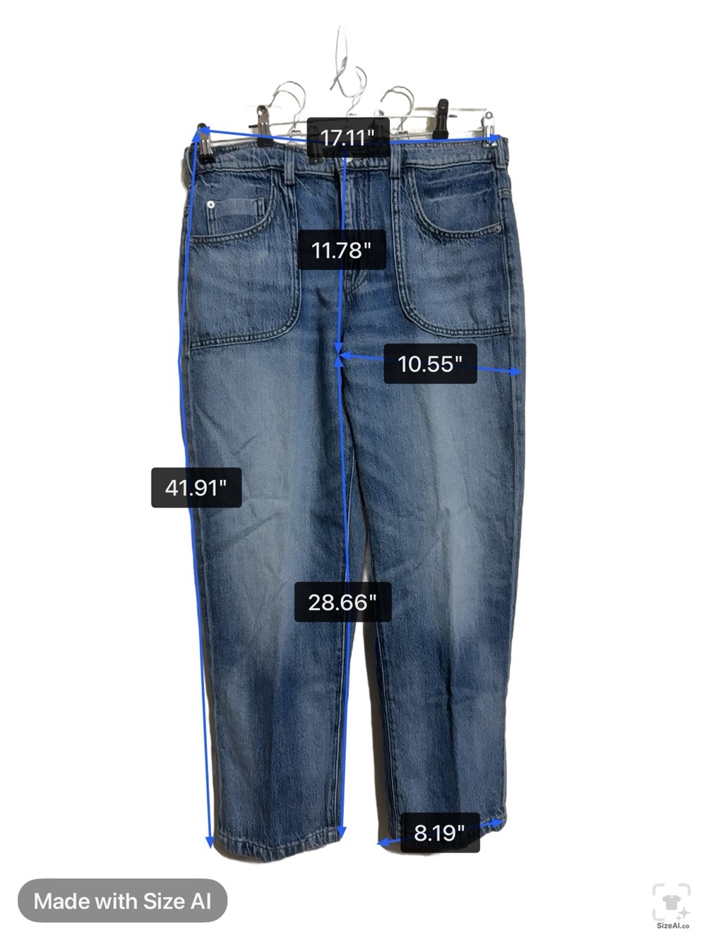 Pilcro Light Blue Wide-Leg Denim Jeans - Picture 3 of 4